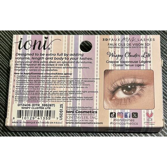 ~NIB~Ioni Natural Lite & Medium Wispy Lightweight 3D Faux Mink Lashes👁️Lot Of 3 - Picture 3 of 9